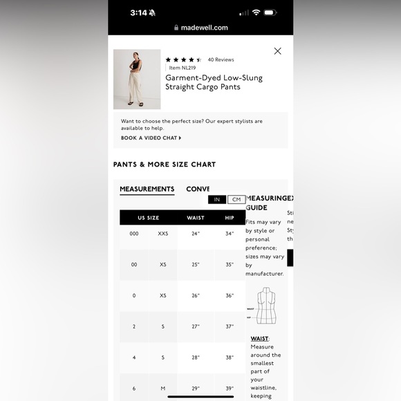 Madewell NWT Low Slung Straight Cargo Pants - Picture 6 of 13